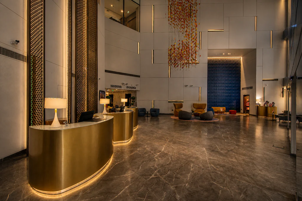 Inside Luxury SPA reception lobby
